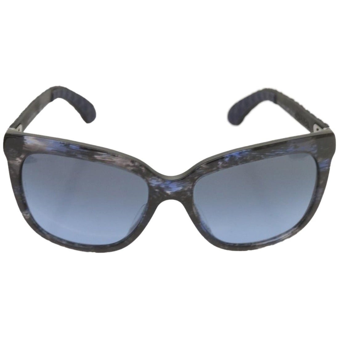 Blue Plastic Chanel Logo Women's Sunglasses Italy: Blue Plastic Chanel Logo Women's Sunglasses Italy These Chanel logo sunglasses are crafted from blue plastic and designed for women. The sunglasses feature subtle branding details and metal fittings,