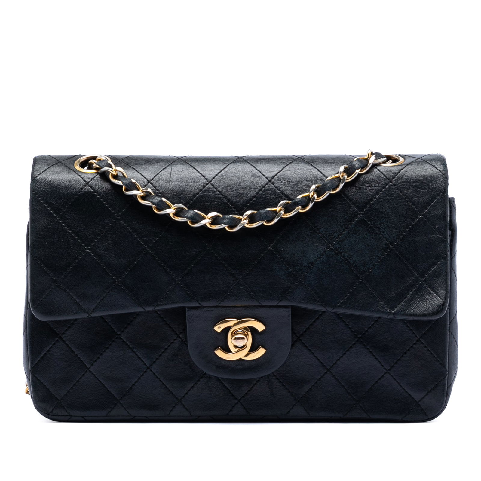 Black Chanel Small Classic Double Flap Quilted Lambskin Shoulder Bag (1 of 7)