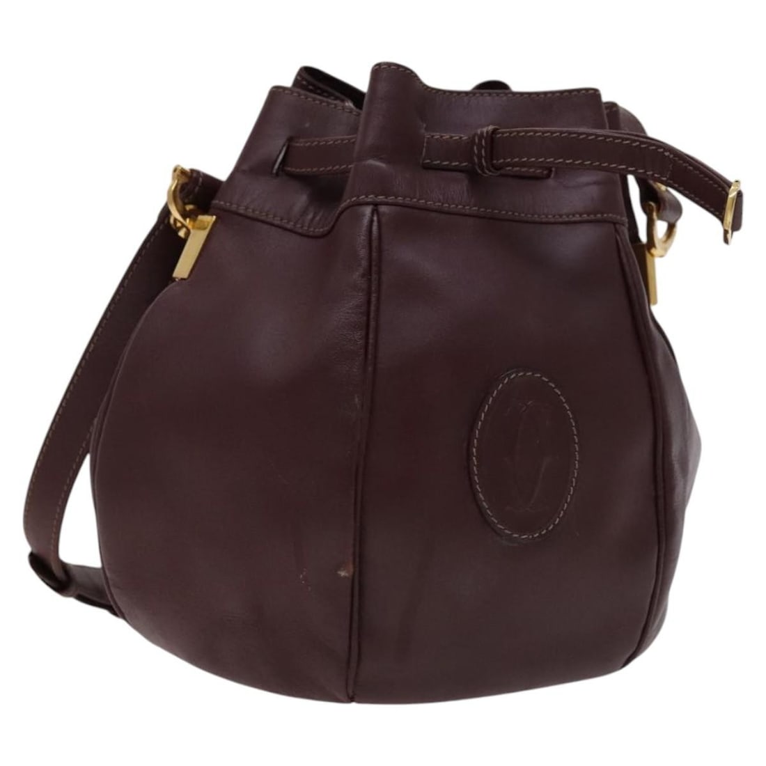 Leather Burgundy Must de Cartier Shoulder Bag 16cm by 22cm by 15cm (1 of 18)