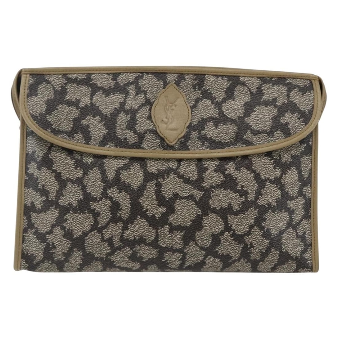 Gray Canvas Vintage Pouch by Saint Laurent for Women 31cm x 20cm x 6cm: Gray Canvas Vintage Pouch by Saint Laurent for Women 31cm x 20cm x 6cm This Saint Laurent vintage pouch for women is crafted from gray canvas and features metal fittings. The exterior shows slight los