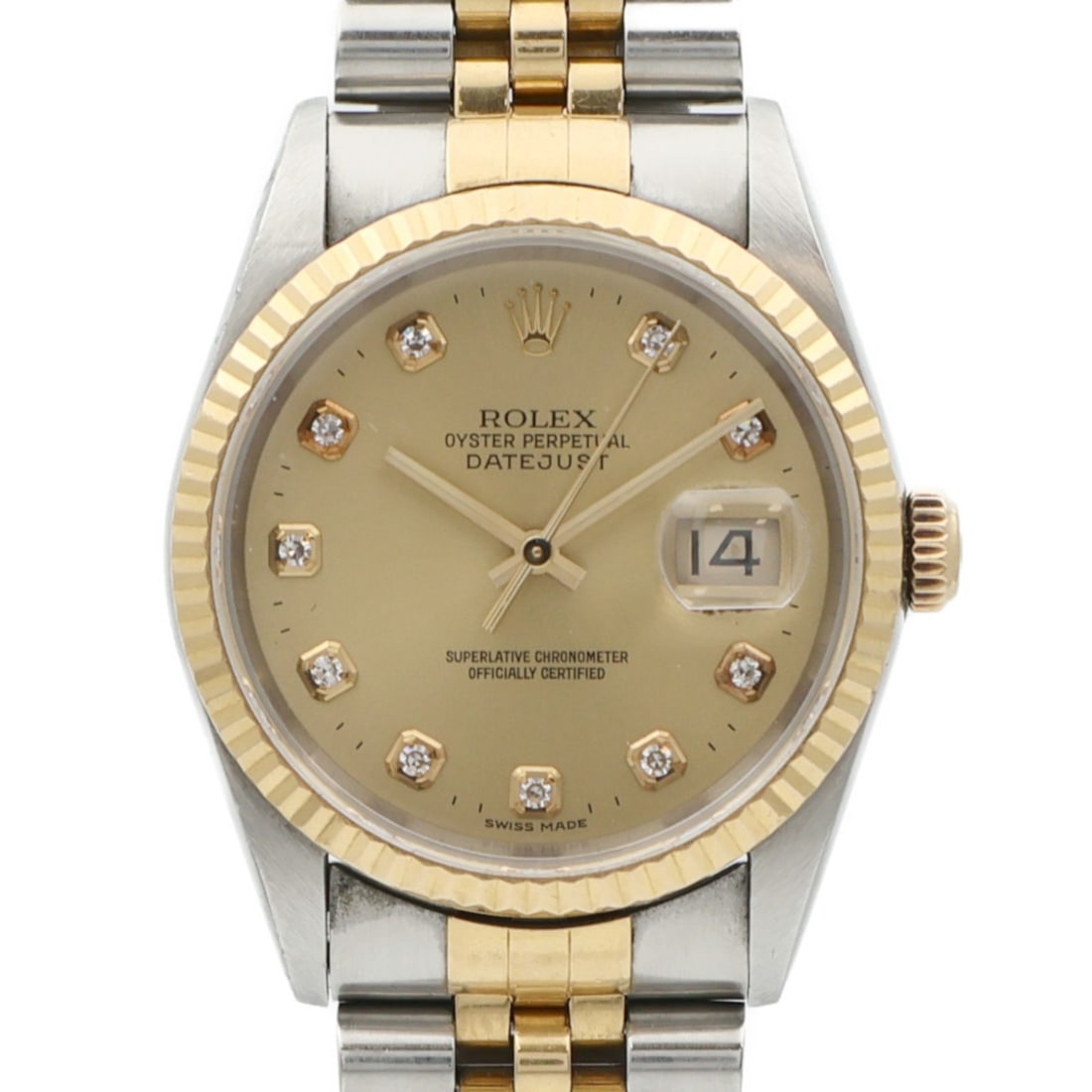 Datejust 16233G Automatic Wristwatch in 18K Yellow Gold and Stainless Steel: Datejust 16233G Automatic Wristwatch in 18K Yellow Gold and Stainless Steel This ROLEX Datejust 16233G is a wristwatch featuring an 18K yellow gold and stainless steel construction, equipped with an a