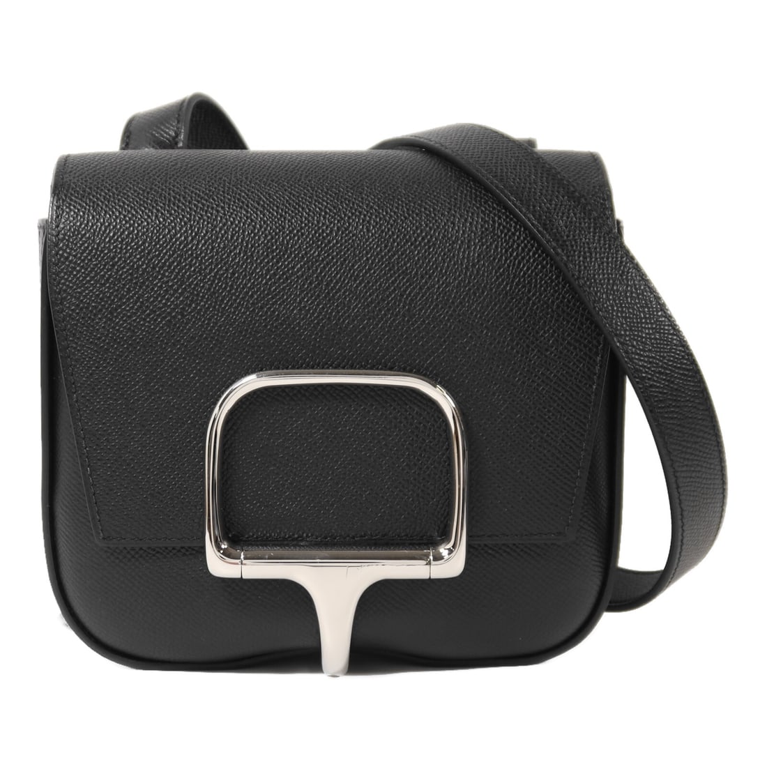 Hermes Della Cavalleria Mini Black Epsom Calfskin Shoulder Bag Palladium Hardware: Hermes Della Cavalleria Mini Black Epsom Calfskin Shoulder Bag Palladium Hardware This HERMES Della Cavalleria Mini Shoulder Bag is crafted from Veau Epsom calfskin leather in a classic black color. T