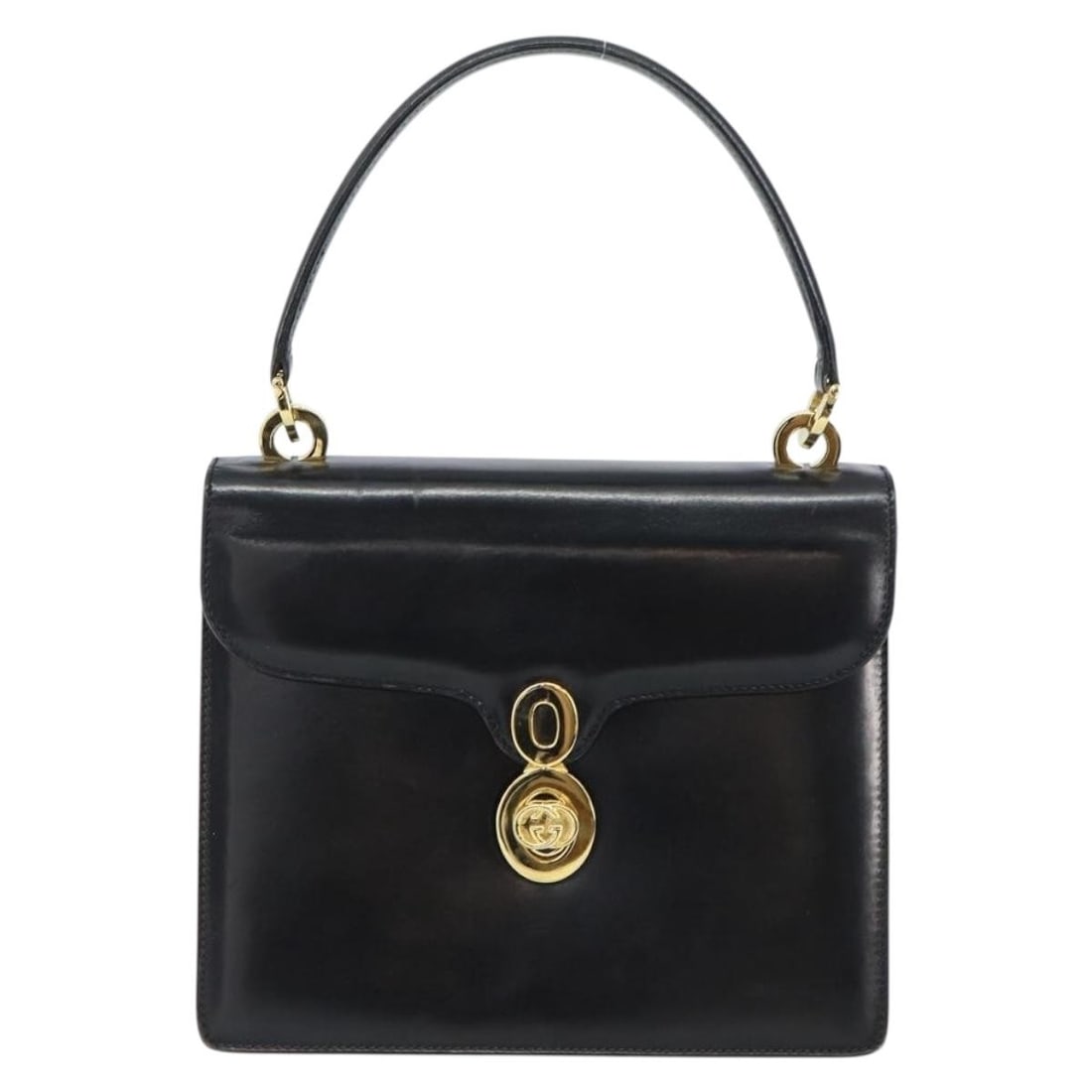 Gucci Black Leather Vintage Women's Handbag Italy: Gucci Black Leather Vintage Women's Handbag Italy This Gucci vintage handbag is crafted from black leather and designed for women. It features a classic silhouette with a spacious interior. The bag sh