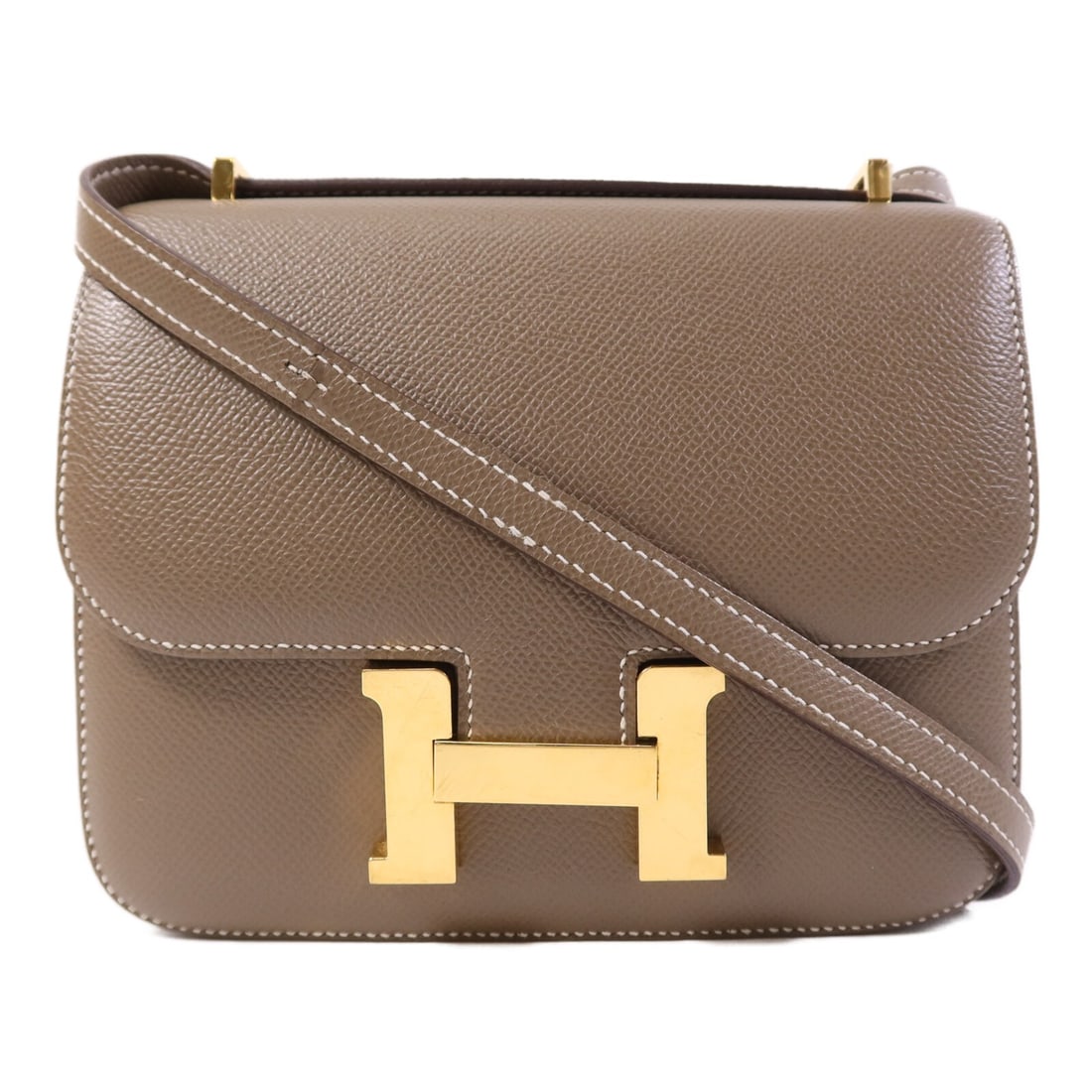 Hermes Constance Mini Etoupe Veau Epsom Leather Shoulder Crossbody Bag Gold Hardware (1 of 15)