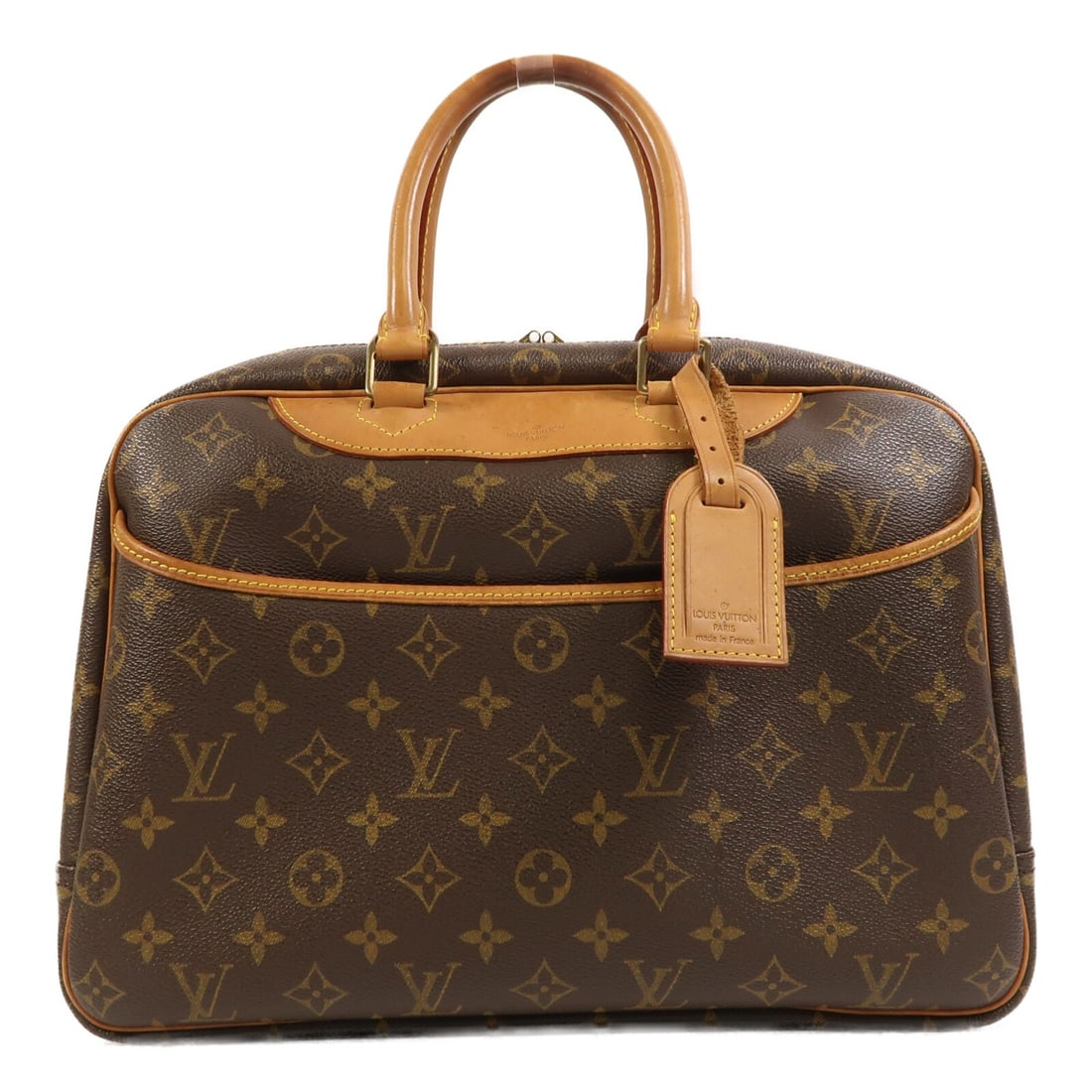 Deauville Brown Monogram Handbag with Gold Hardware by Louis Vuitton M47270 (1 of 18)
