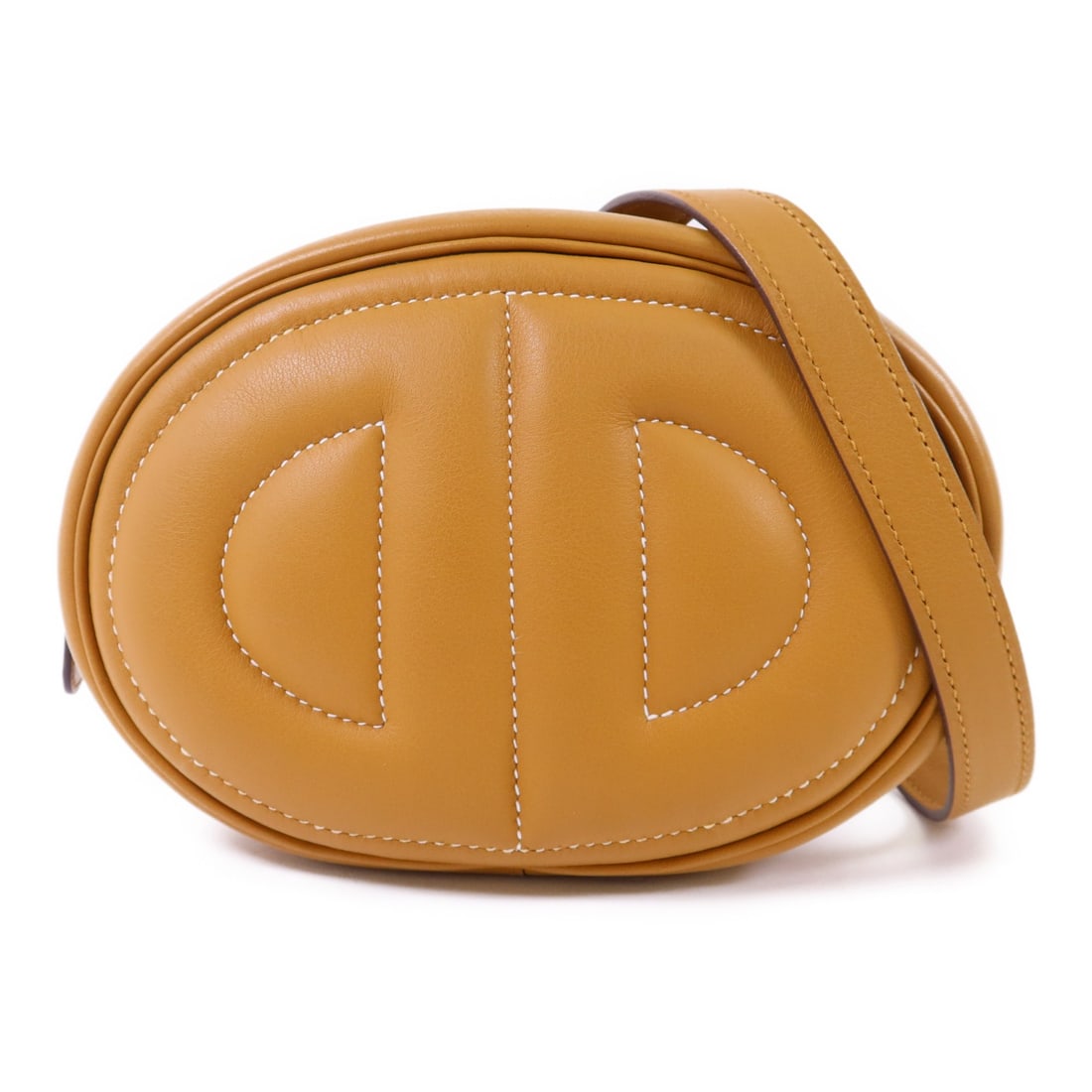 Hermes In The Loop Swift Leather Brown Belt Bag with Palladium Hardware: Hermes In The Loop Swift Leather Brown Belt Bag with Palladium Hardware This Hermes In The Loop belt bag features a stylish combination of brown Swift leather and Celeste accents, crafted from luxurio