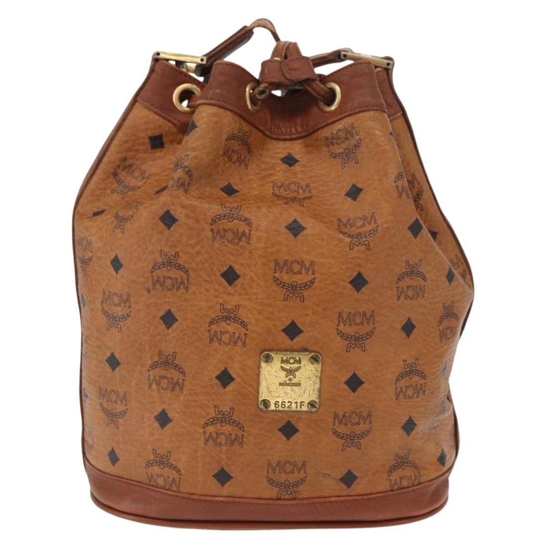 Brown PVC MCM Visetos Shoulder Purse 23cm by 26cm by 15cm (1 of 18)