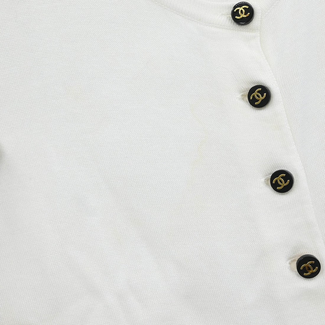 Chanel Vintage White Short Sleeve Cardigan Size 36 - 5