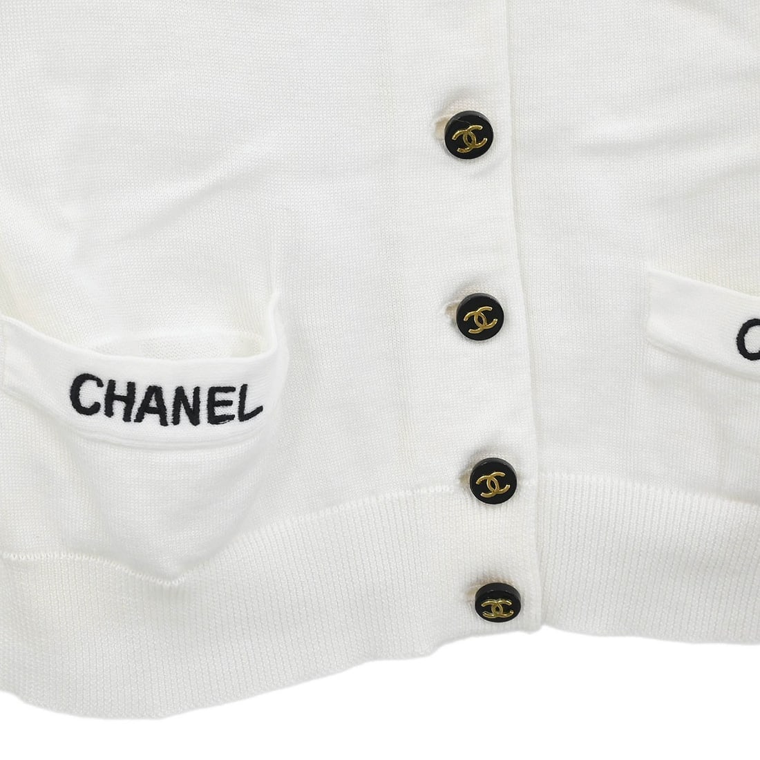 Chanel Vintage White Short Sleeve Cardigan Size 36 - 6