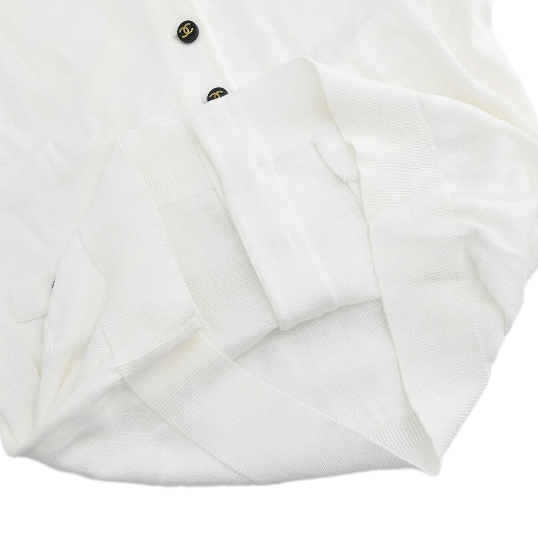 Chanel Vintage White Short Sleeve Cardigan Size 36 - 8