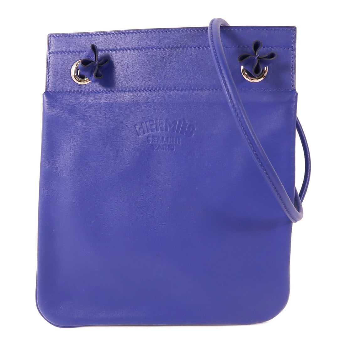 Hermes Aline Blue Shoulder Bag Chevre and Swift Leather PHW: Hermes Aline Blue Shoulder Bag Chevre and Swift Leather PHW Elevate your style with this exquisite HERMES Aline Shoulder Bag, crafted from premium Chevre and Swift leather. This sophisticated shoulder