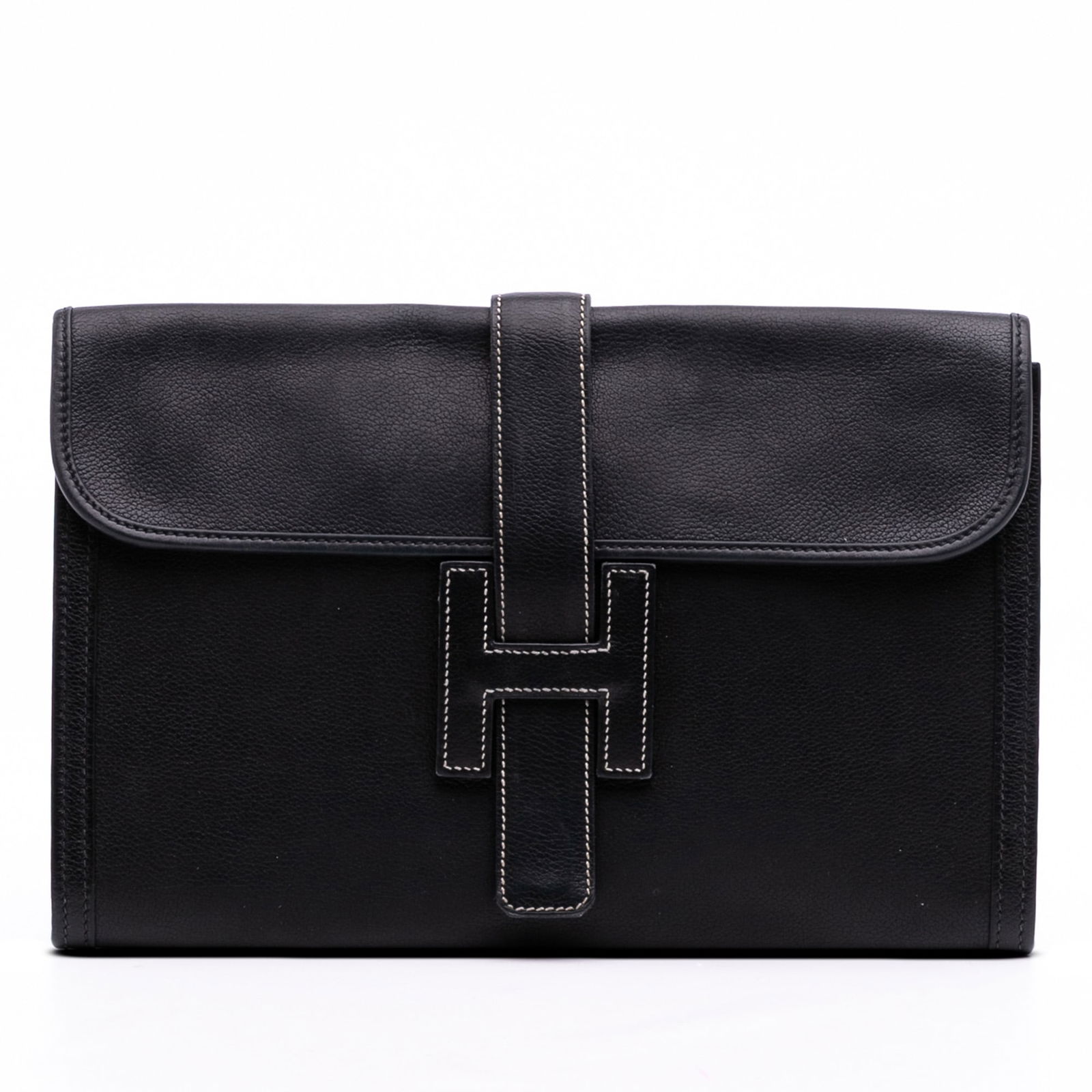 Hermes Evergrain Jige PM Black Leather Clutch Bag (1 of 11)