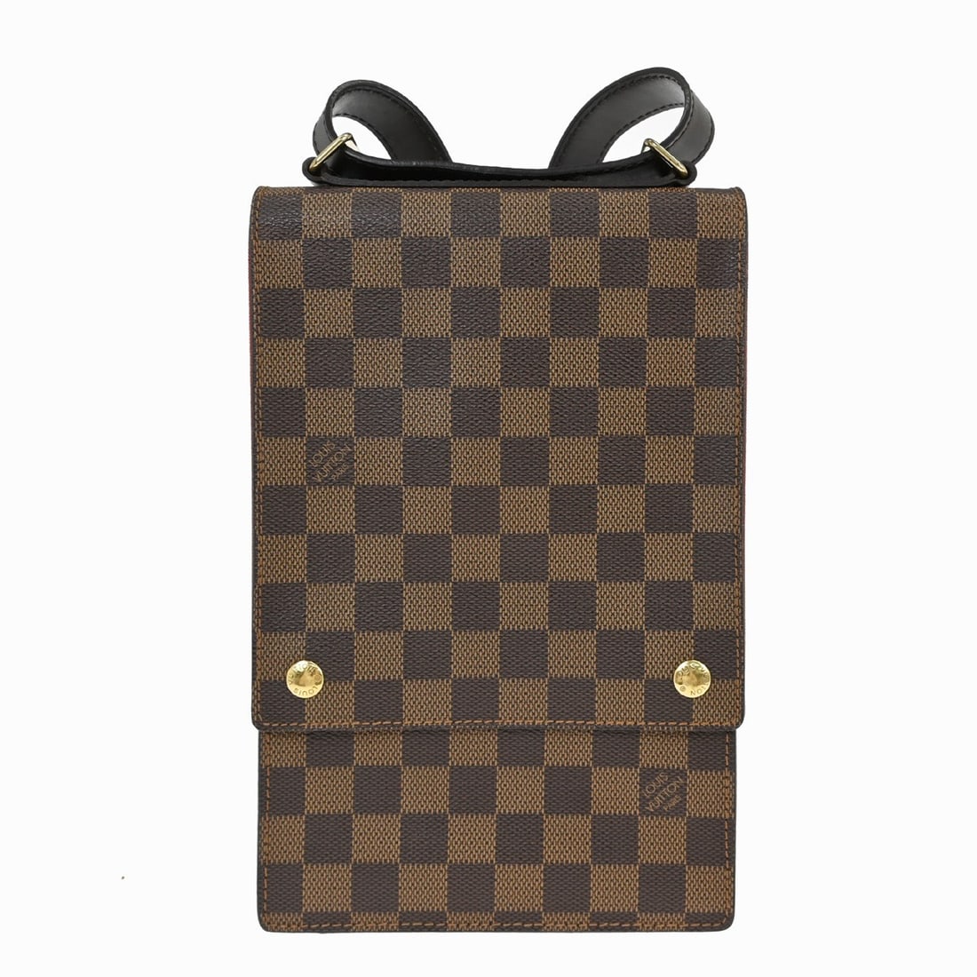 Damier Canvas Louis Vuitton Portobello Messenger Bag Brown: Damier Canvas Louis Vuitton Portobello Messenger Bag Brown Louis Vuitton Portobello Messenger bag in brown Damier canvas designed for women. The bag features a compact silhouette with leather trim and