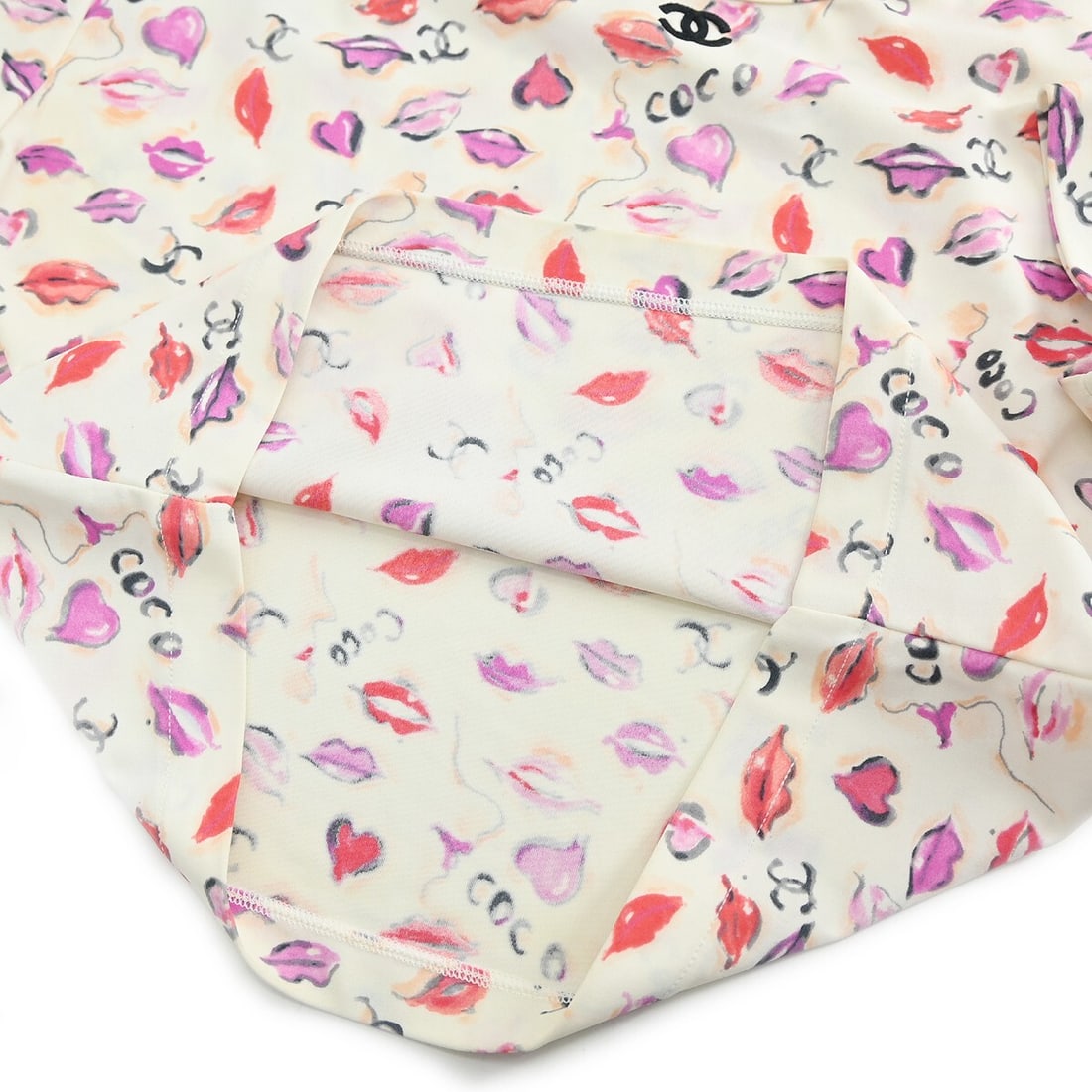 Chanel Vintage Ivory Lipstick Cropped T-Shirt Size 42 - 7