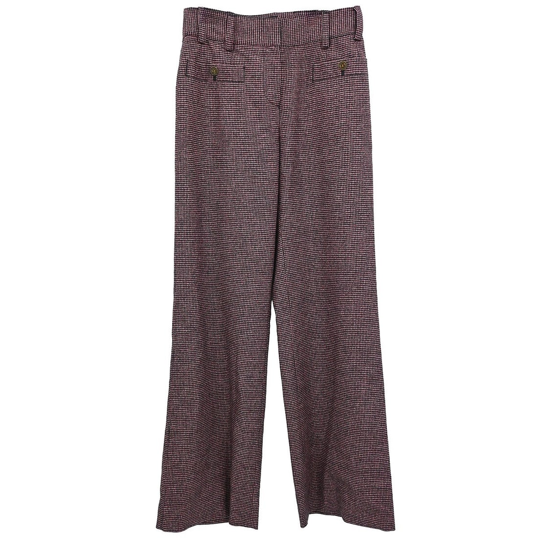 Vintage Chanel Black Pink High Rise Ankle Pants Size 34: Vintage Chanel Black Pink High Rise Ankle Pants Size 34 Elevate your wardrobe with these vintage Chanel long pants in a striking black and pink color combination. Designed for a regular fit, these ank