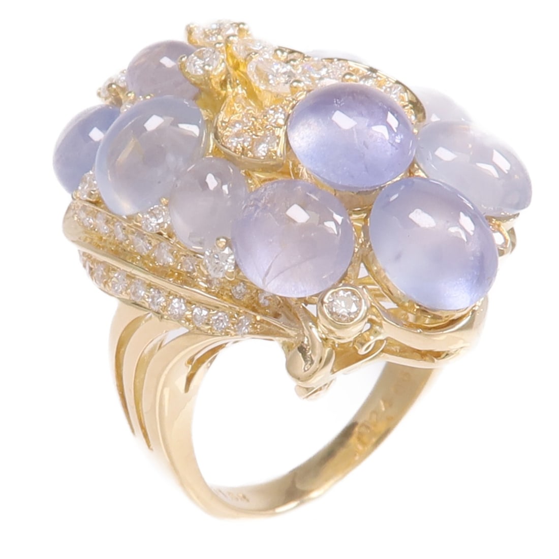 Star Sapphire and Diamond 18K Yellow Gold Ring Size 5.5 (1 of 8)