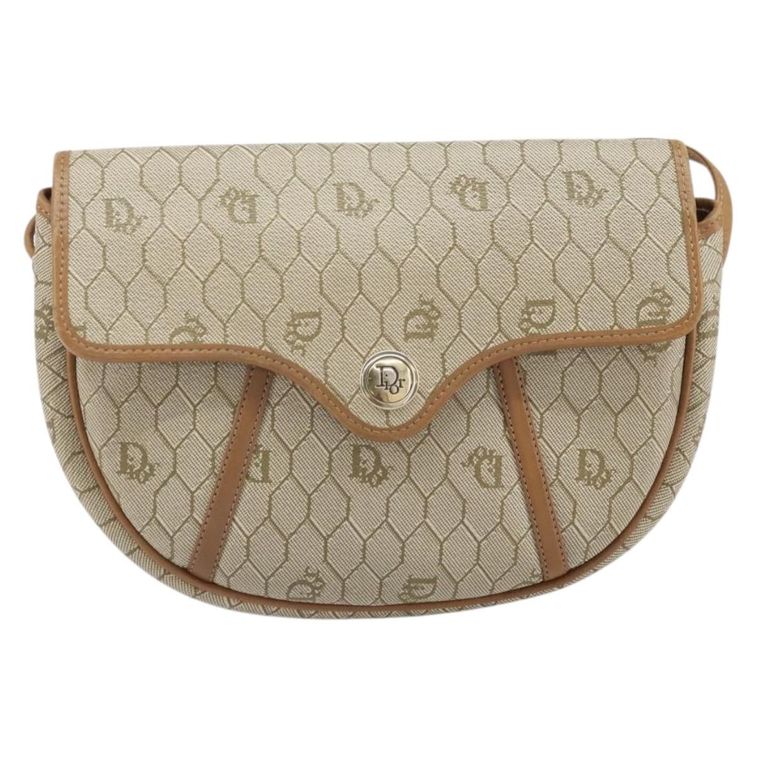 Vintage Christian Dior Beige Canvas Honeycomb Shoulder Bag: Vintage Christian Dior Beige Canvas Honeycomb Shoulder Bag This Christian Dior vintage shoulder bag features the signature Honeycomb canvas design in beige, crafted for women. It retains very good con
