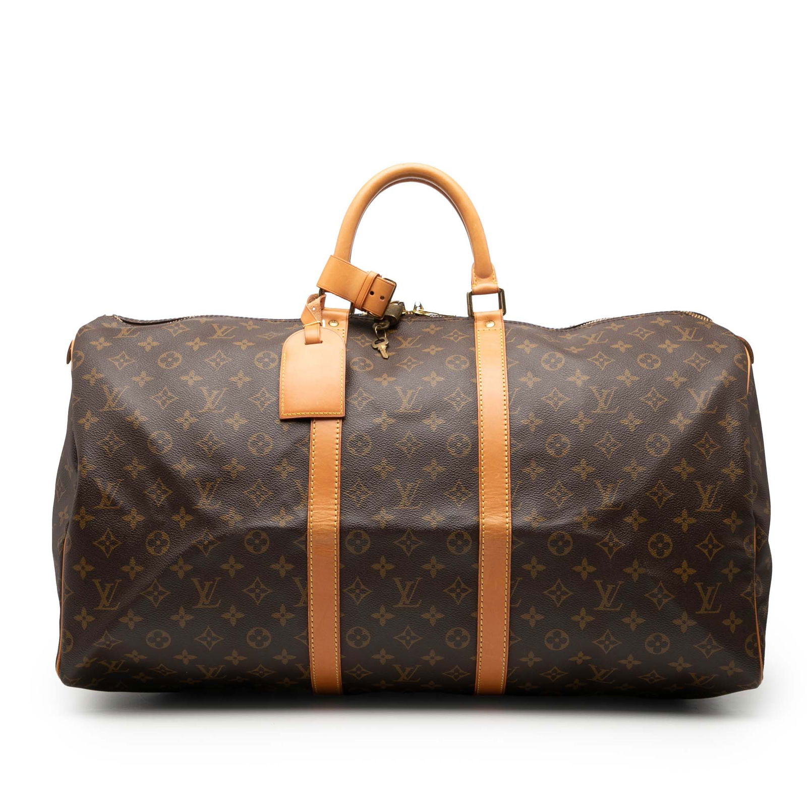 Louis Vuitton Keepall 55 Monogram Canvas Travel Bag with Vachetta Leather Trim (1 of 7)