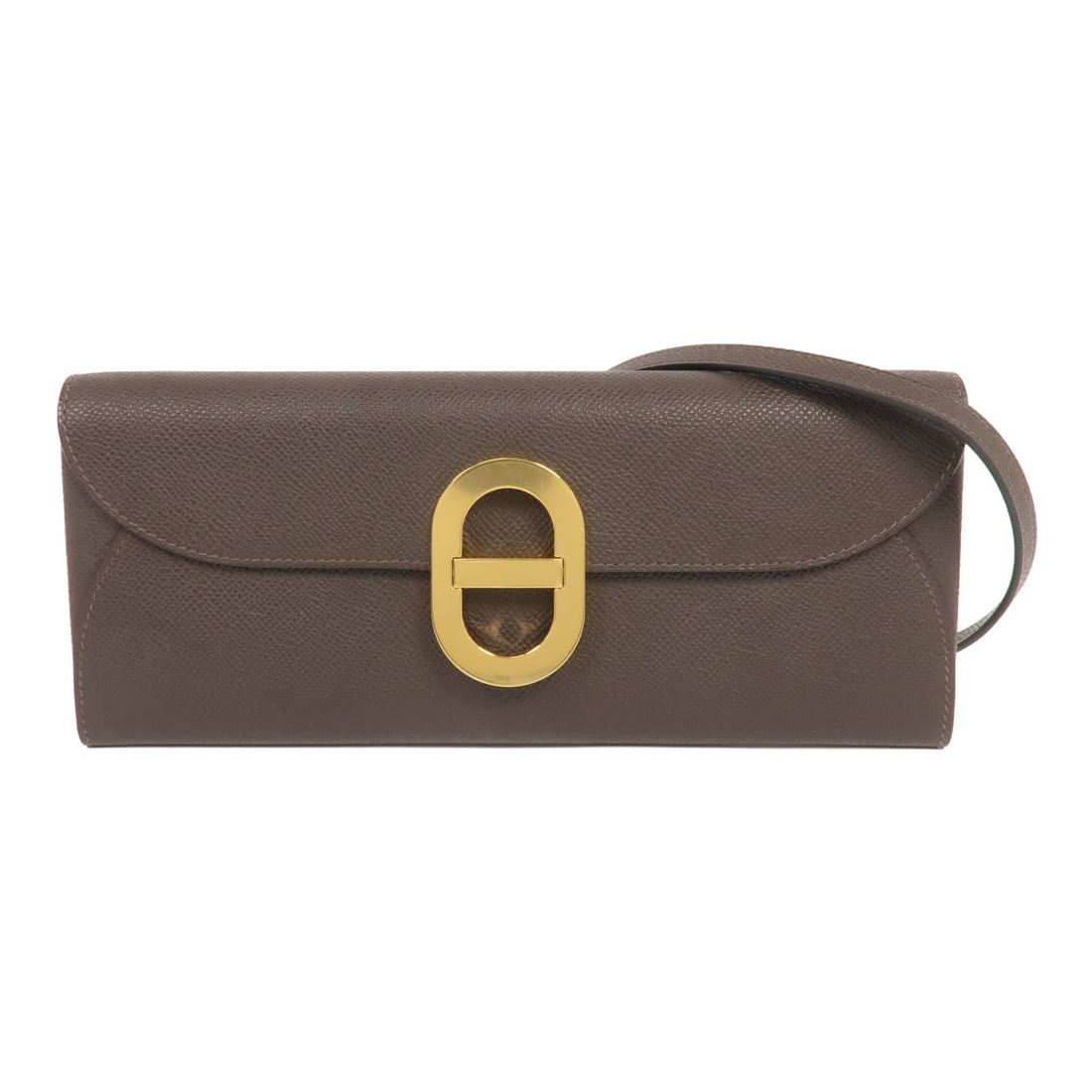 HERMES Maillon To Go Shoulder Bag Epsom Leather Brown GHW: HERMES Maillon To Go Shoulder Bag Epsom Leather Brown GHW Elevate your accessory collection with this exquisite HERMES Maillon To Go Shoulder Bag, crafted from high-quality Epsom leather in a rich bro