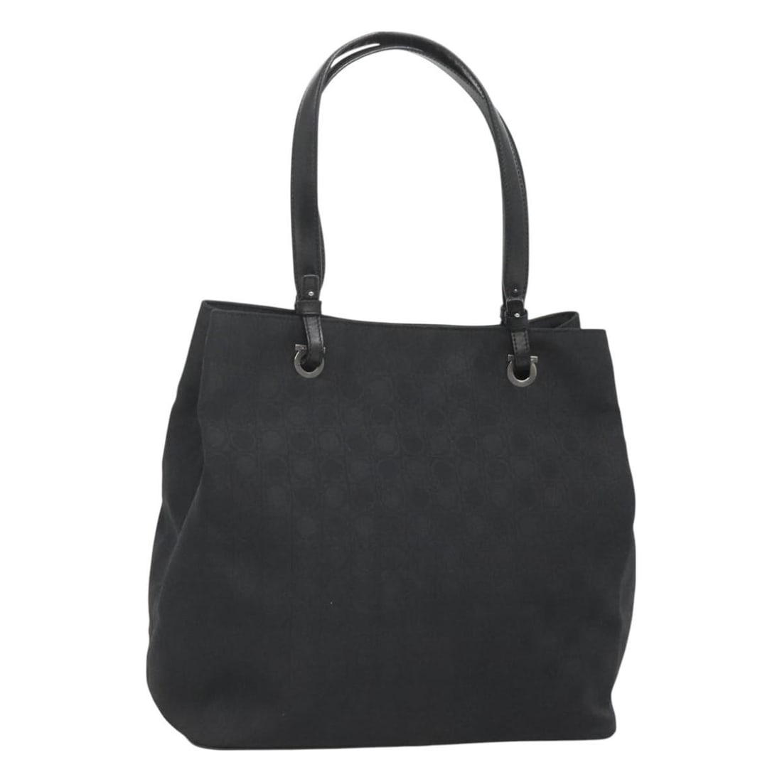 Black Canvas Tote Bag by Salvatore Ferragamo Gancini 31cm x 30cm x 16cm (1 of 18)