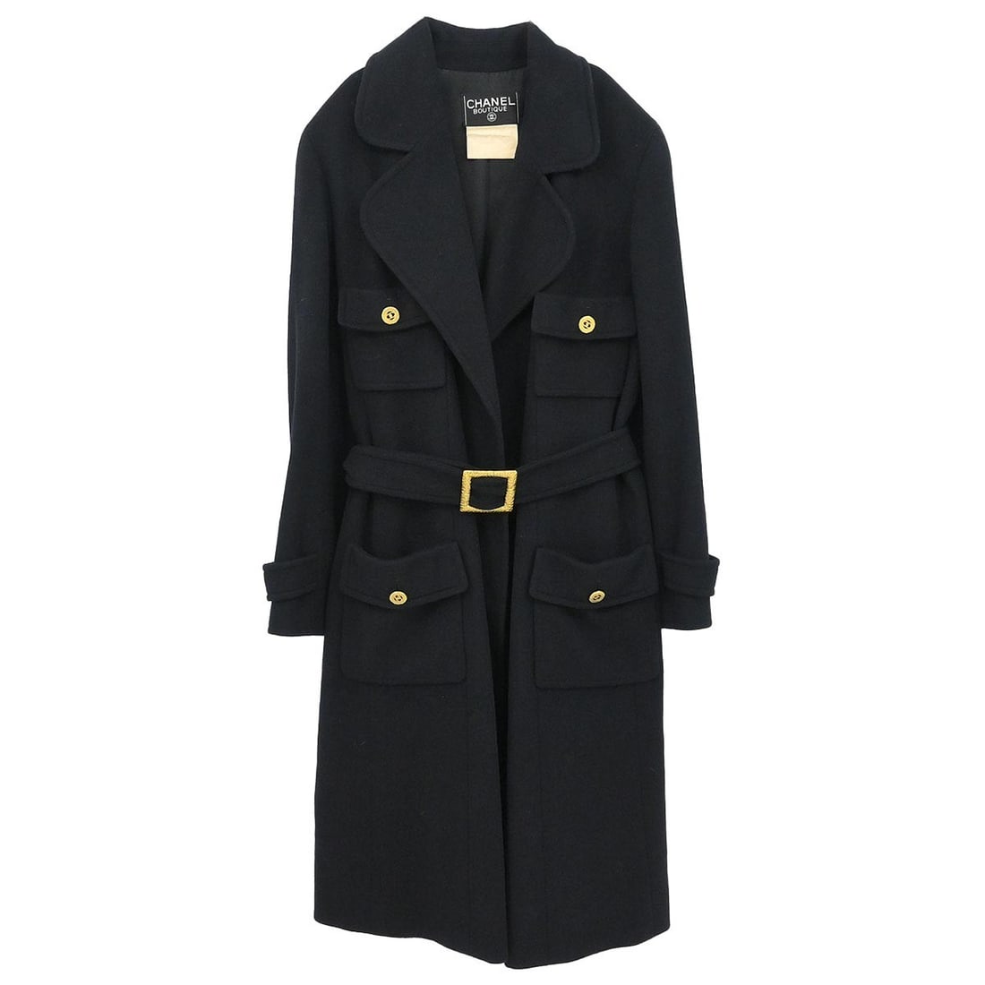 Long Black Cashmere Overcoat by Chanel Size 40 Vintage (1 of 11)