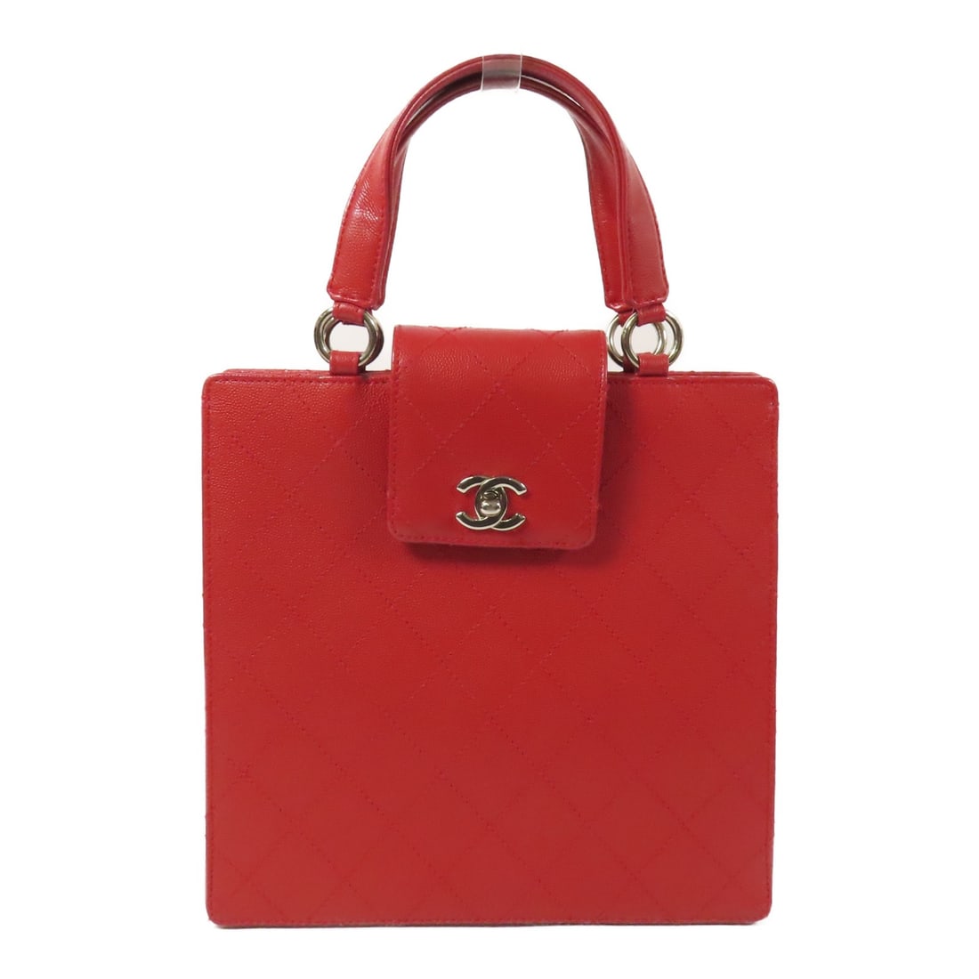 CHANEL Red Calfskin Leather Handbag with SHW: CHANEL Red Calfskin Leather Handbag with SHW This elegant CHANEL handbag is crafted from luxurious calfskin leather in a striking red hue. Designed for both style and functionality, it features a clas