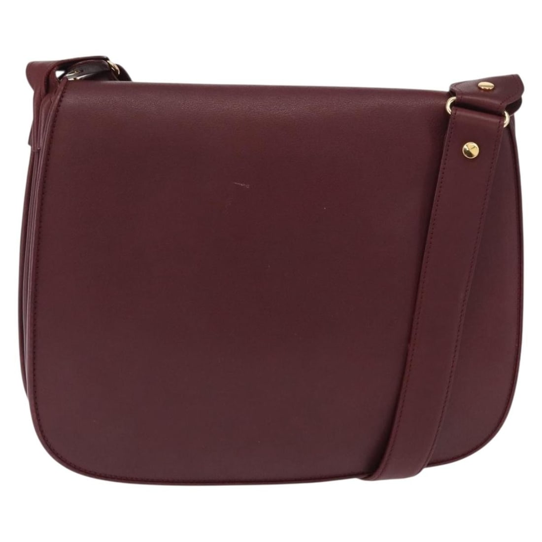 CARTIER Must Line Bordeaux Leather Shoulder Bag with Gold Accents (1 of 18)