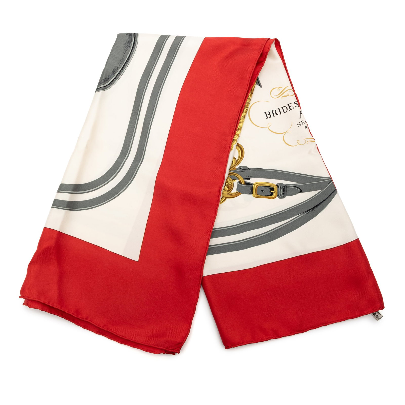 Brides de Gala 100 Percent Silk Scarf by Hermes in White: Brides de Gala 100 Percent Silk Scarf by Hermes in White This Hermes Brides de Gala scarf is crafted from 100% silk and features the iconic Brides de Gala print. The scarf is presented in a white colo