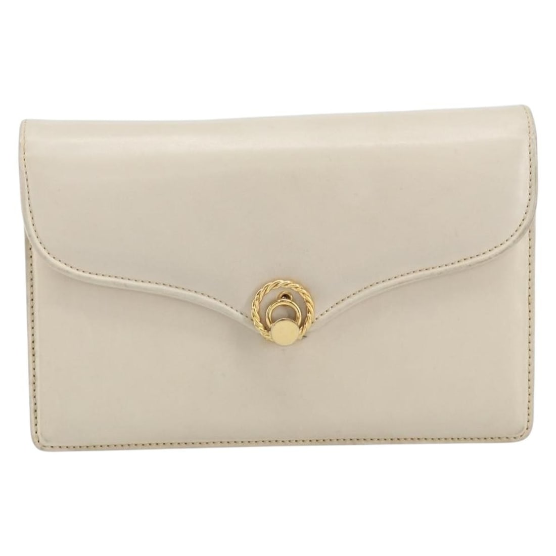 White Leather Clutch Bag by Gucci Vintage Italy 20cm by 13cm by 6cm (1 of 18)