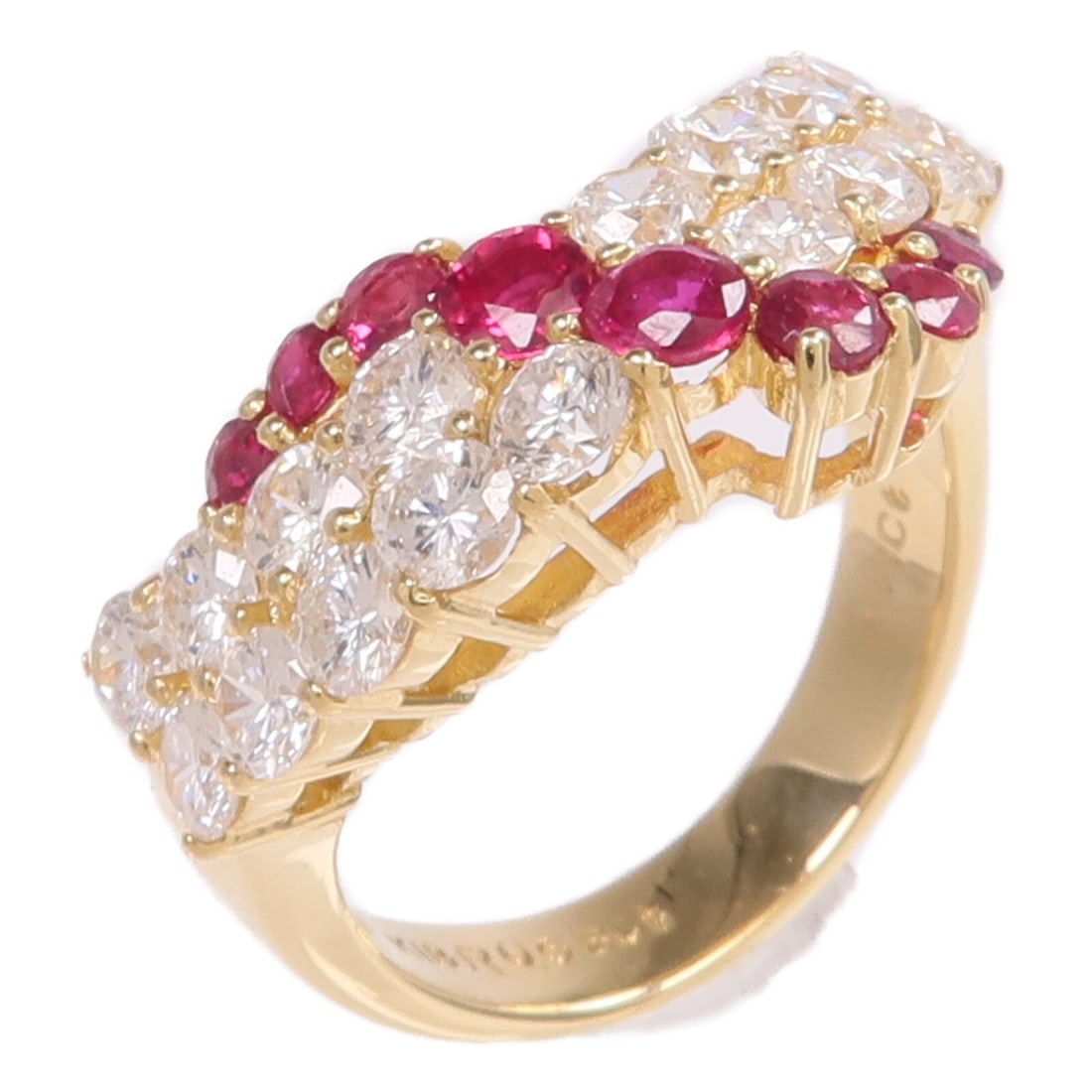 18K Yellow Gold Ring with Ruby and Diamond Accents Size 5.5 (1 of 8)