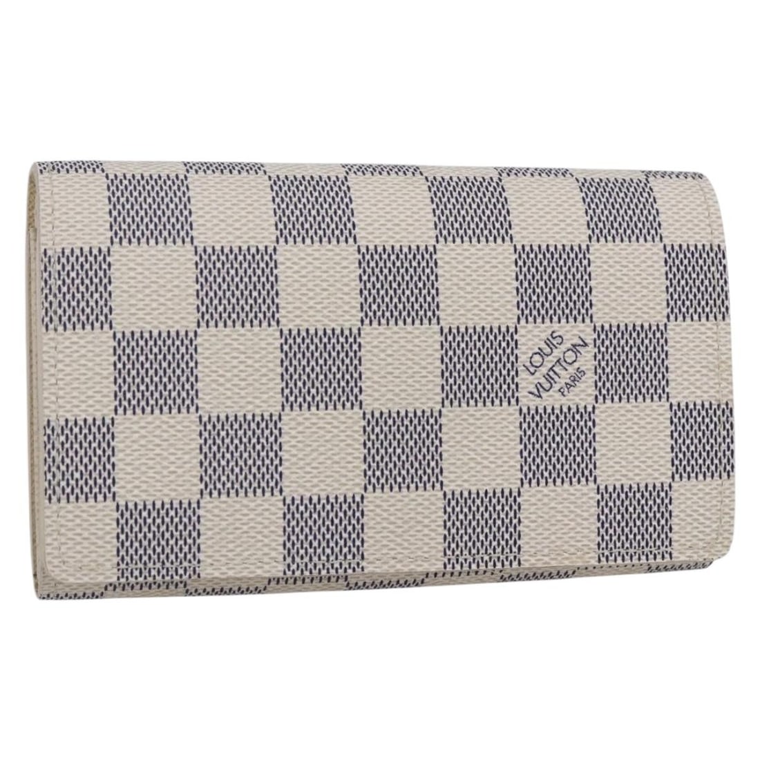 LOUIS VUITTON Damier Azur Tresol Wallet N61744 Auth: LOUIS VUITTON Damier Azur Tresol Wallet N61744 Auth Introducing the exquisite LOUIS VUITTON Damier Azur Portefeuille Tresol Wallet, crafted from the signature Damier Azur Canvas. This stylish wallet s
