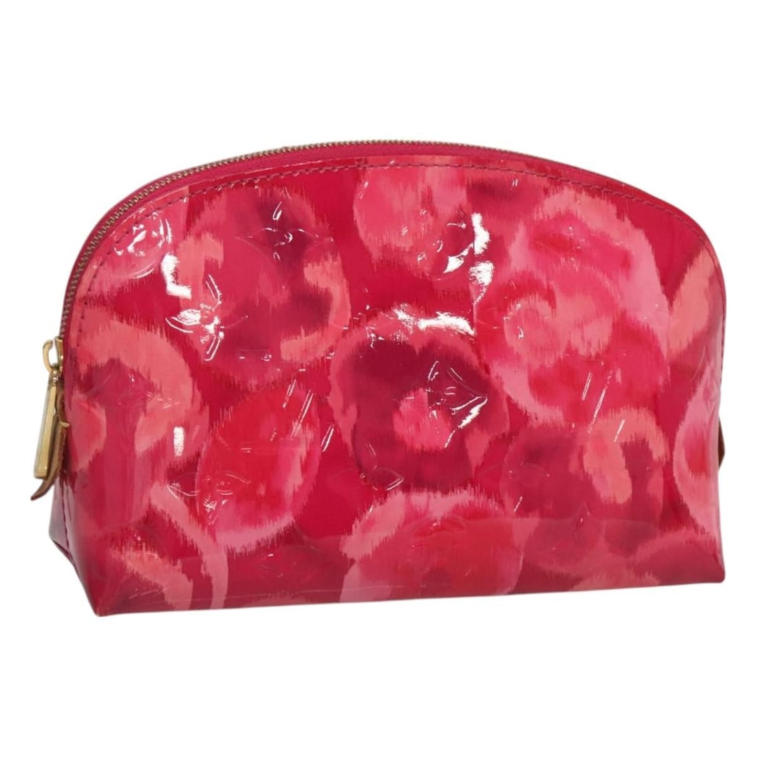Louis Vuitton Vernis Ikat Flower Pouch Cosmetic Pink M90045 Auth: Louis Vuitton Vernis Ikat Flower Pouch Cosmetic Pink M90045 Auth The LOUIS VUITTON Vernis Ikat Flower Pochette Cosmetic is a stylish and functional pouch made from high-quality patent leather in a cha