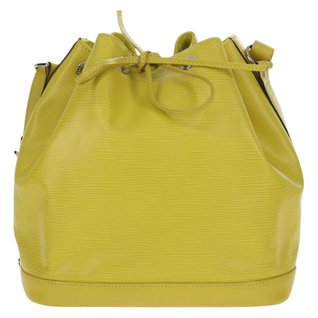 Louis Vuitton Epi Leather Petit Noe Green Handbag 25cm x 27cm x 19cm: Louis Vuitton Epi Leather Petit Noe Green Handbag 25cm x 27cm x 19cm The Louis Vuitton Petit Noe is a women's handbag crafted from green Epi leather. It features a shoulder strap and metal fittings, s