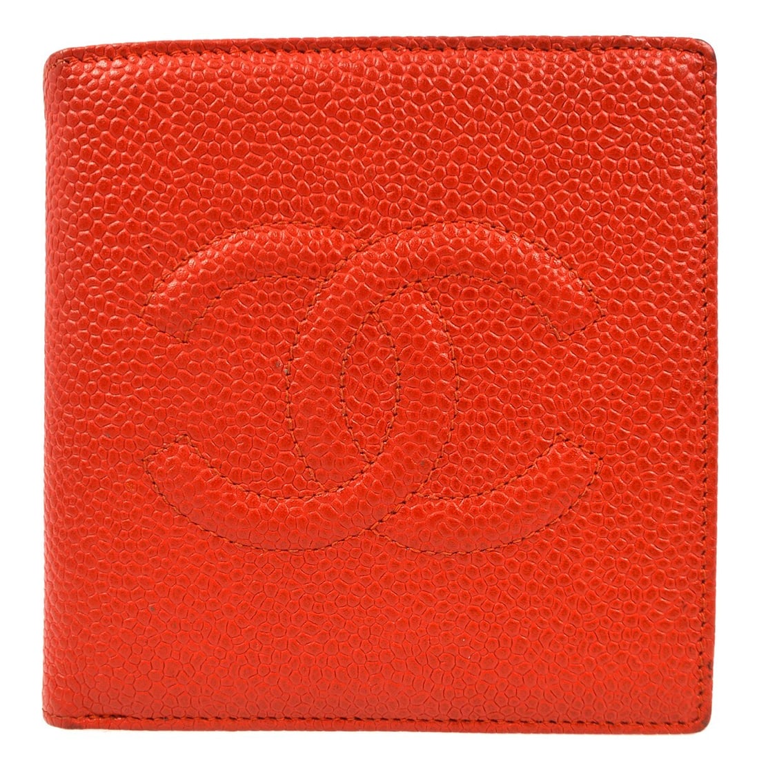 Vintage Chanel Bifold Wallet Red Caviar Leather Timeless CC (1 of 12)