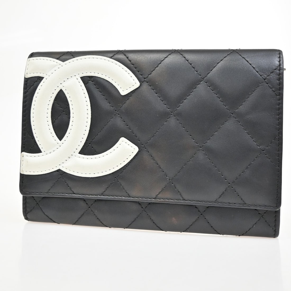 Black Lambskin Cambon Bifold Wallet by Chanel (1 of 16)