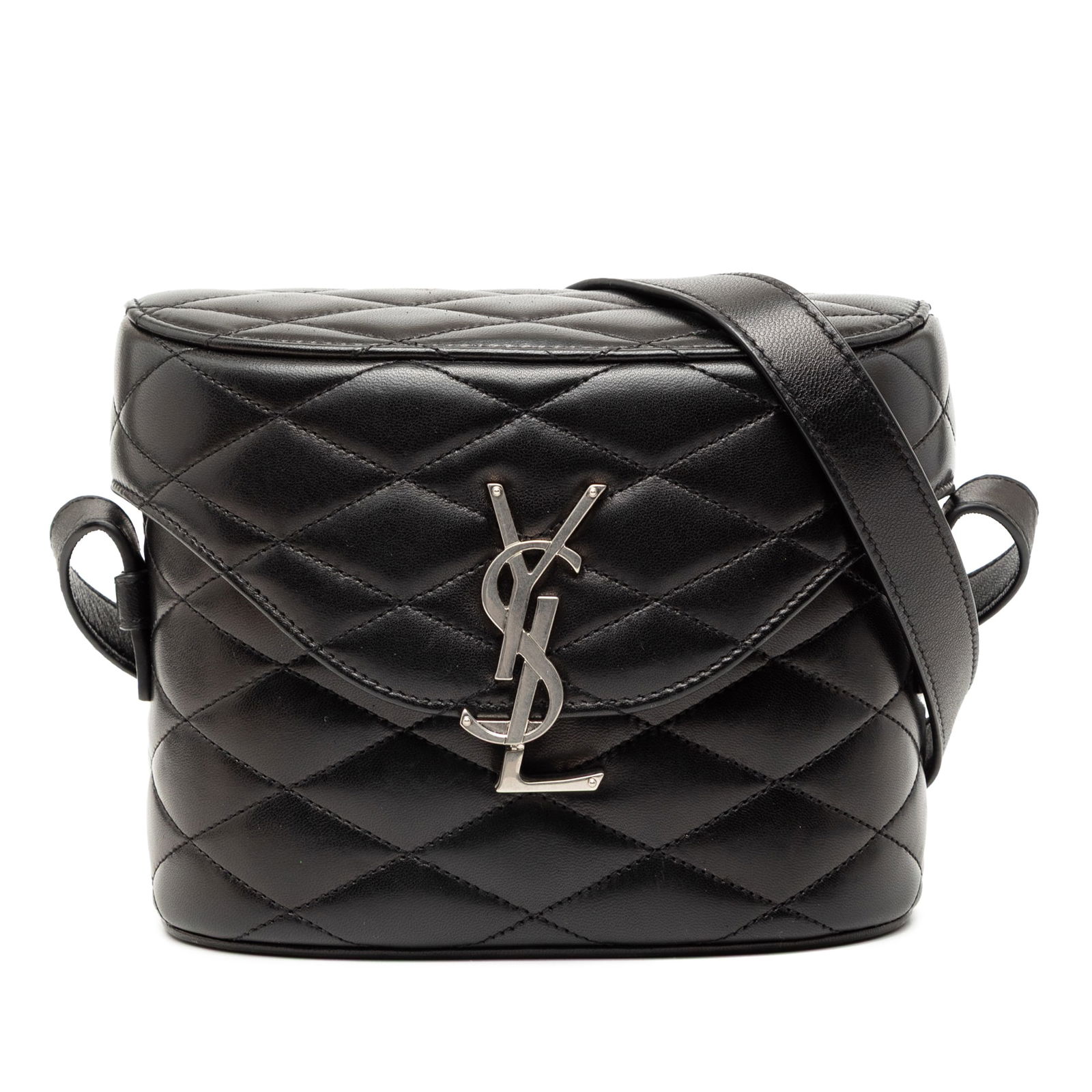 Saint Laurent June Box Black Quilted Lambskin Leather Shoulder Bag (1 of 9)