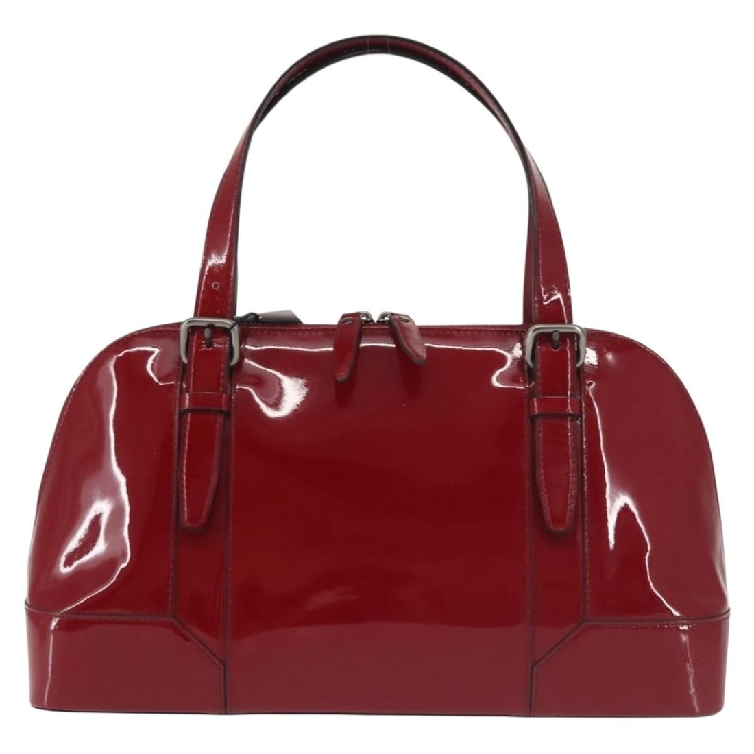 Red Patent Leather Vintage Burberry Women Handbag 35x21x12cm: Red Patent Leather Vintage Burberry Women Handbag 35x21x12cm This vintage Burberry handbag is crafted from red patent leather, designed for women. It features a structured silhouette with visible sign