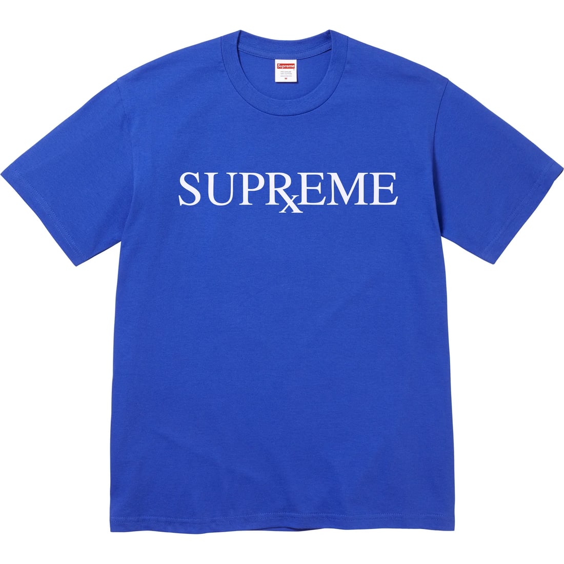 Royal Blue Supreme RX Graphic Tee Medium Cotton Streetwear: Royal Blue Supreme RX Graphic Tee Medium Cotton Streetwear The Supreme RX Royal Tee features a rich royal blue color and showcases the brand's RX graphic with sharp detail and high-quality print. Made