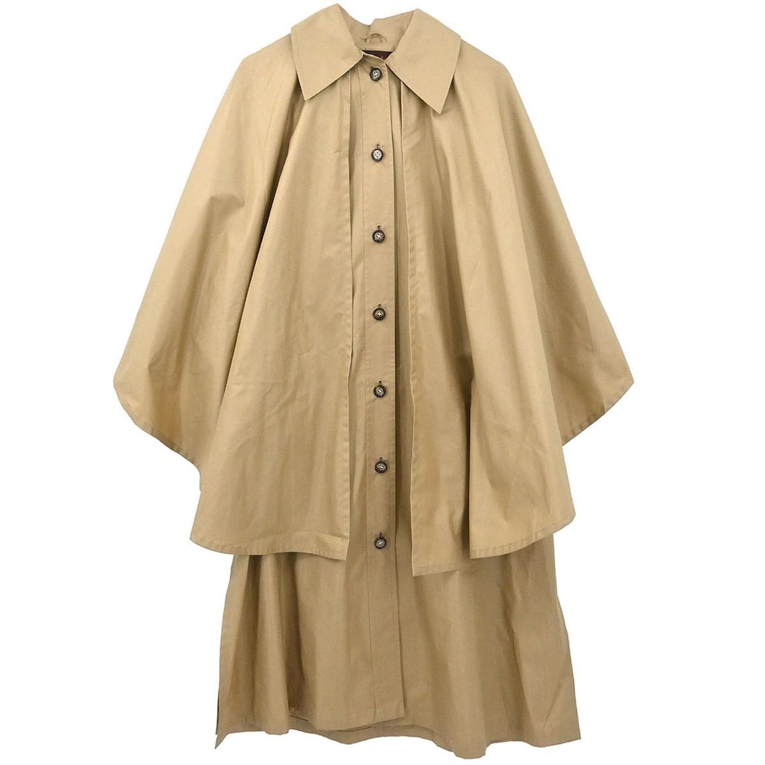 Beige Long Sleeveless Overcoat by Yves Saint Laurent Size 36 (1 of 11)