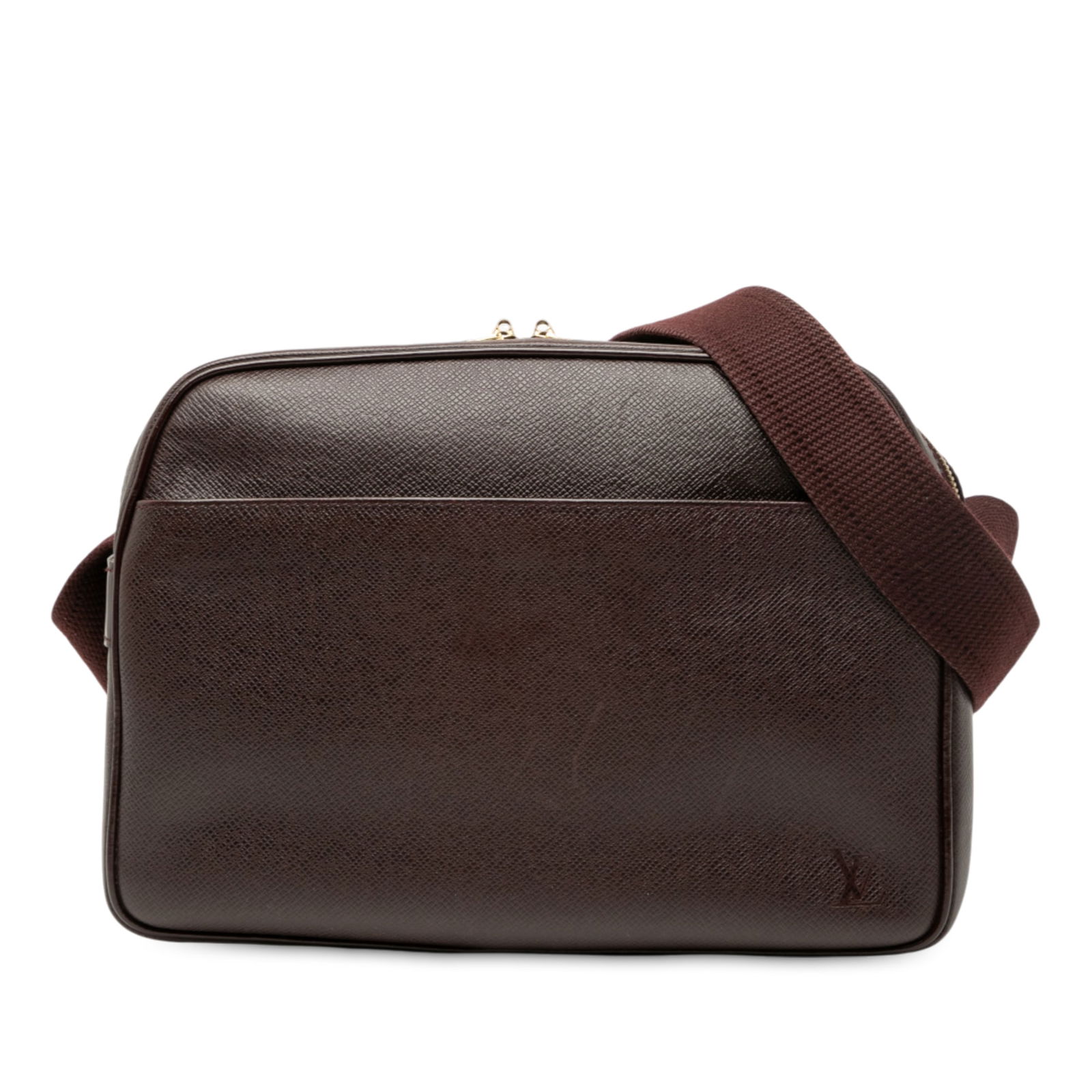 Louis Vuitton Taiga Reporter PM Red Leather Bag: Louis Vuitton Taiga Reporter PM Red Leather Bag The Louis Vuitton Taiga Reporter PM is a stylish and functional bag crafted from high-quality taiga leather. It features an adjustable flat strap for ve