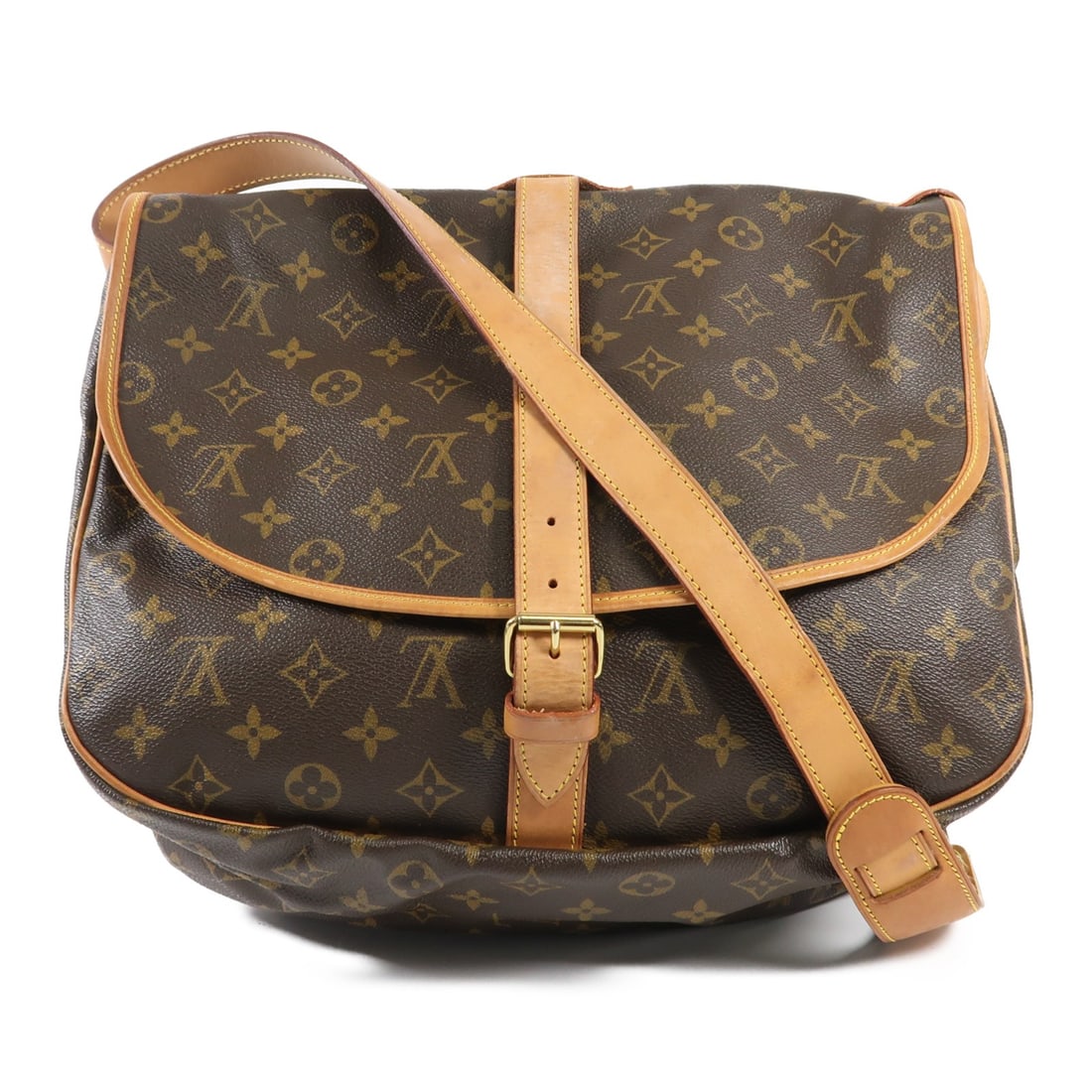 LOUIS VUITTON Saumur 35 Monogram Crossbody Shoulder Bag GHW (1 of 14)