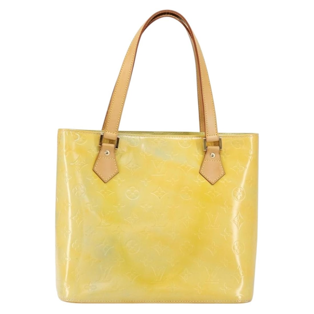 Louis Vuitton Houston Yellow Patent Leather Monogram Shoulder Bag: Louis Vuitton Houston Yellow Patent Leather Monogram Shoulder Bag This Louis Vuitton Houston Handbag is crafted from yellow Monogram Vernis patent leather and features a spacious design tailored for w