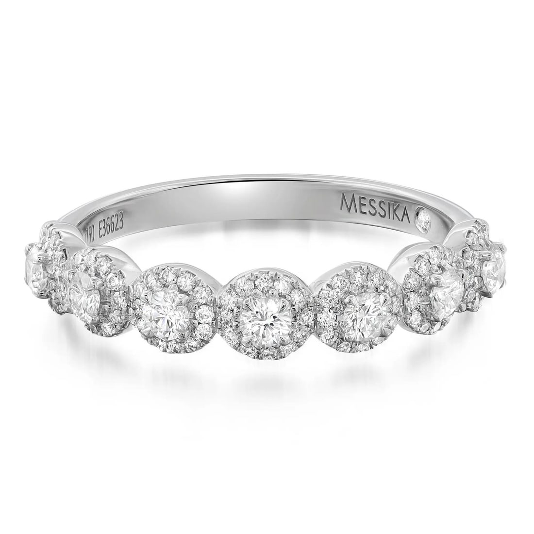 Messika Alliance Joy Demi-Tour 0.47ct Diamond Ring 18K White Gold: Messika Alliance Joy Demi-Tour 0.47ct Diamond Ring 18K White Gold Introducing the stunning Messika Alliance Joy Demi-Tour Diamond Ring, an exquisite piece crafted in 18K White Gold. This elegant band