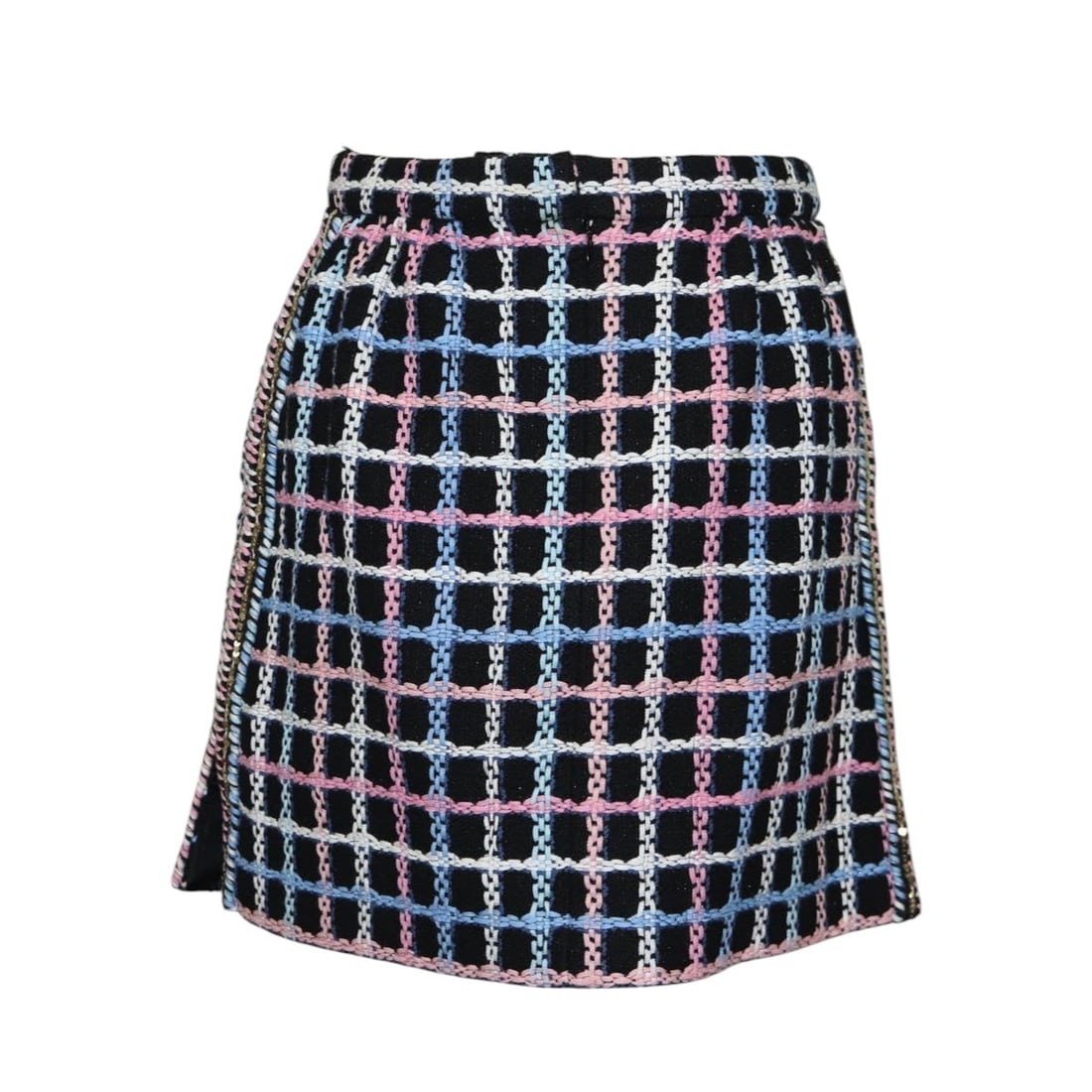 CHANEL Navy Silk Tweed Skirt Authenticated France - 2
