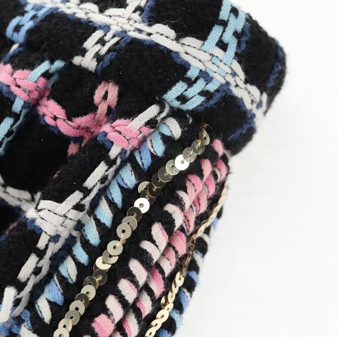 CHANEL Navy Silk Tweed Skirt Authenticated France - 7