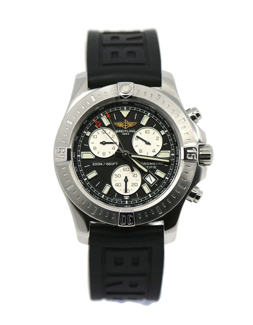 Breitling Colt A73388 Black Dial Quartz 44mm Rubber Strap Watch with Box and Papers (1 of 5)