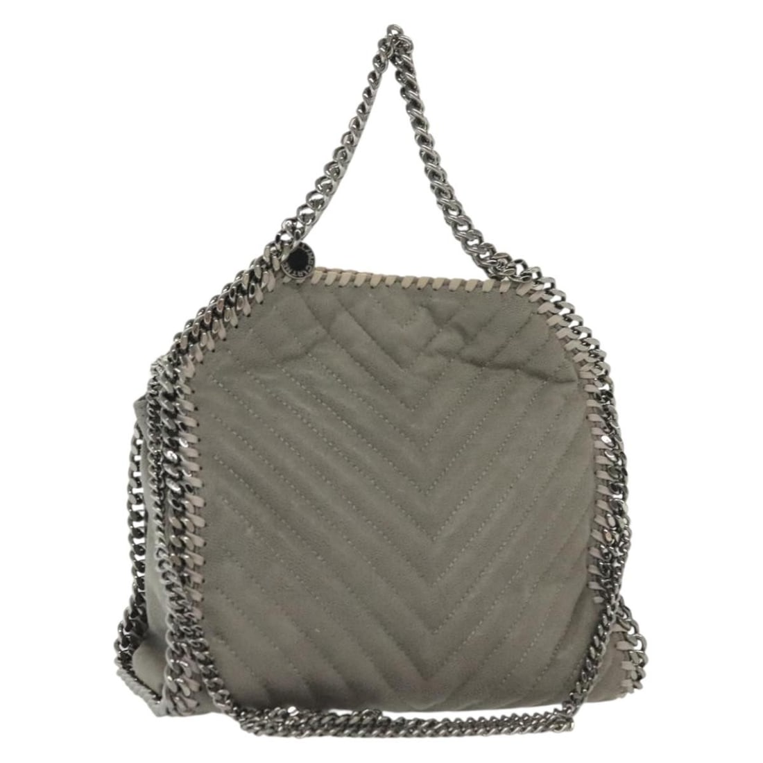 Stella McCartney Falabella Gray Suede Tote Bag 25cm: Stella McCartney Falabella Gray Suede Tote Bag 25cm This Stella McCartney Falabella Tote is crafted from gray suede and designed for women. Made in Italy, the tote features a spacious interior and a s