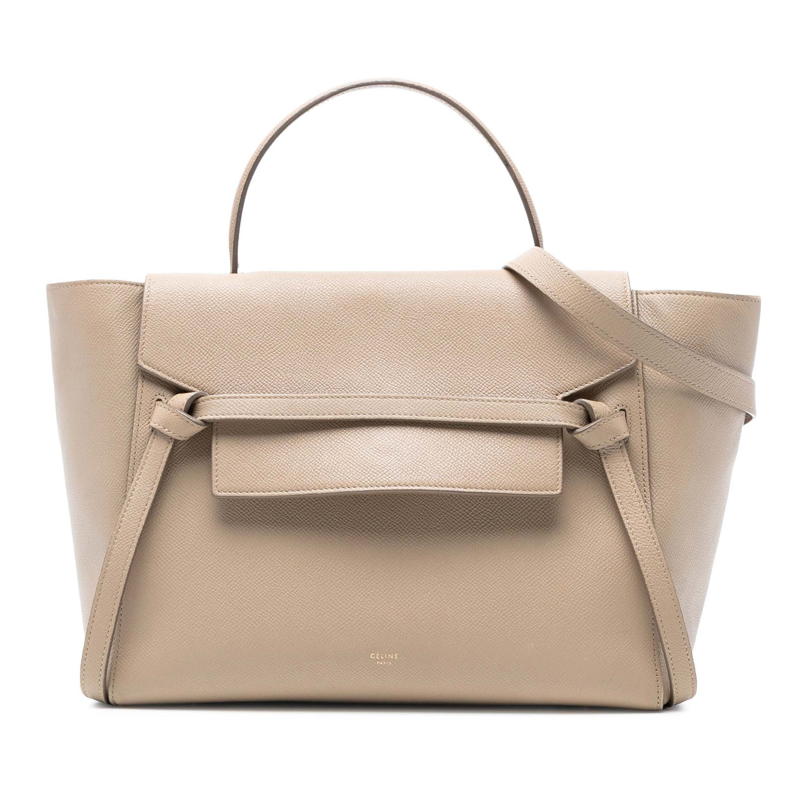 Celine Mini Grained Calfskin Brown Belt Bag Italy: Celine Mini Grained Calfskin Brown Belt Bag Italy Introducing the Celine Mini Grained Calfskin Belt Bag, a stylish accessory crafted with a durable leather body. This bag features a flat leather top h