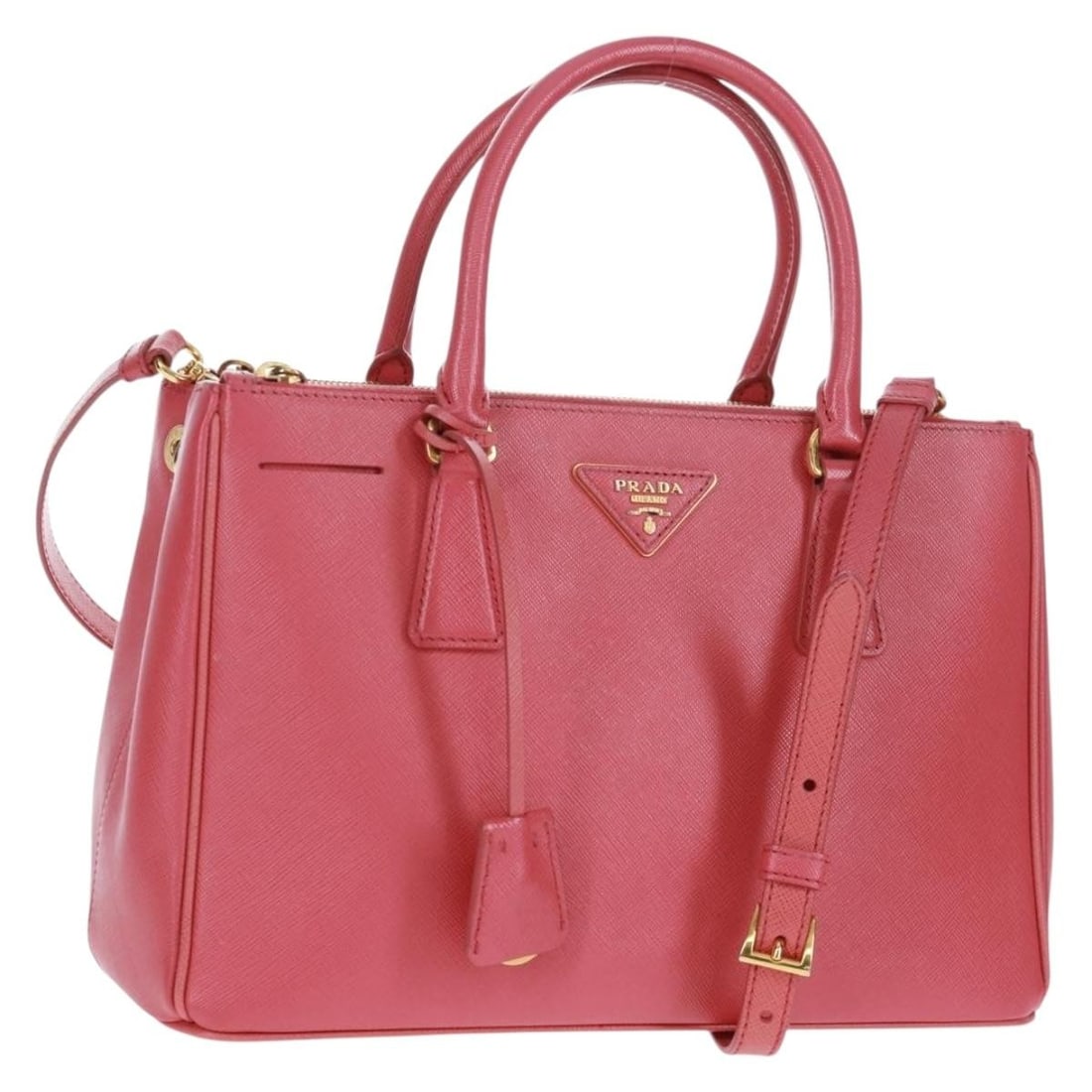 Prada Galleria Saffiano Leather Tote with Double Zip Pink (1 of 18)