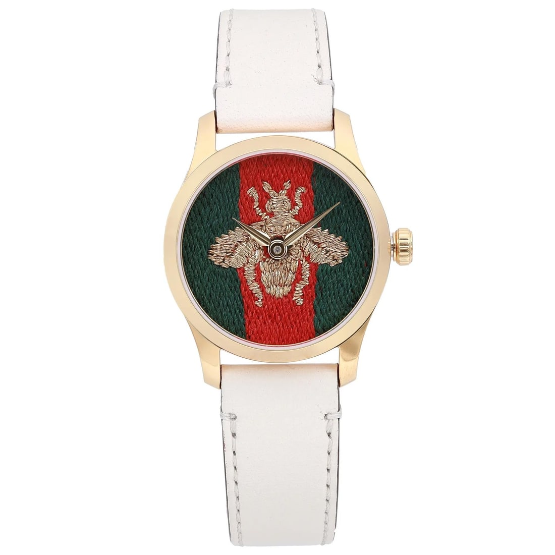 Gucci G-Timeless Gold Tone Quartz Watch Red Green Dial YA1265009: Gucci G-Timeless Gold Tone Quartz Watch Red Green Dial YA1265009 This Gucci G-Timeless watch features a striking red, green, and gold multicolor dial, perfectly complemented by a polished gold-tone st